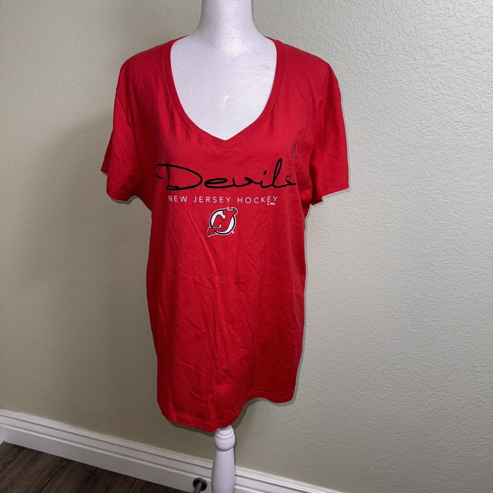New Jersey Devils NHL NEW Hockey T-shirt Red Size‎ XL